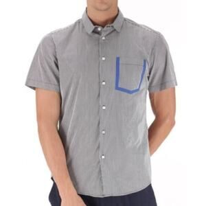 Marc by Marc Jacobs Mens Short Sleeve Slim Fit Button Up Shirt in Phantom S $188